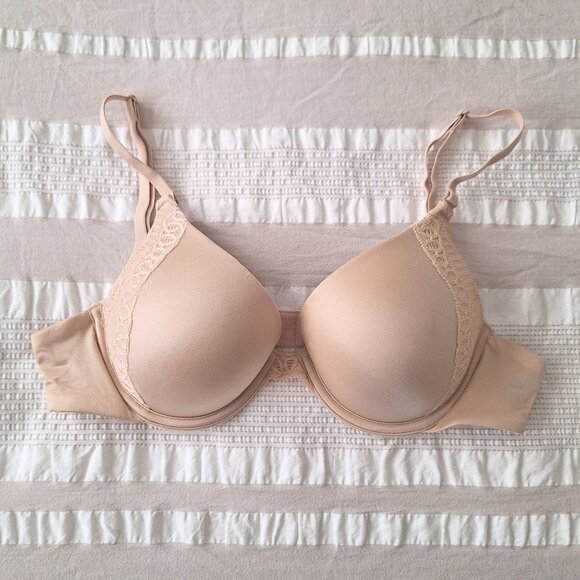 Maidenform Nude Lace Detail Push-up Bra 36A - Picture 1 of 9